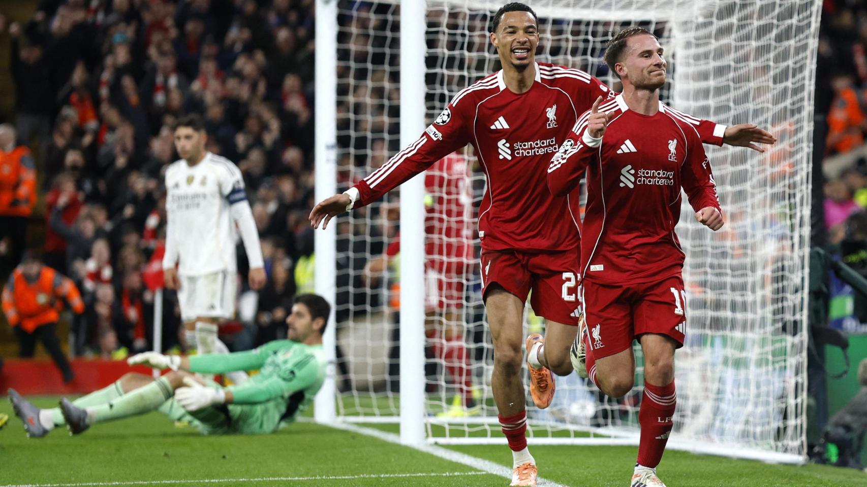 Mac Allister derriba el muro de Courtois y el Liverpool le gana el clásico europeo al Real Madrid