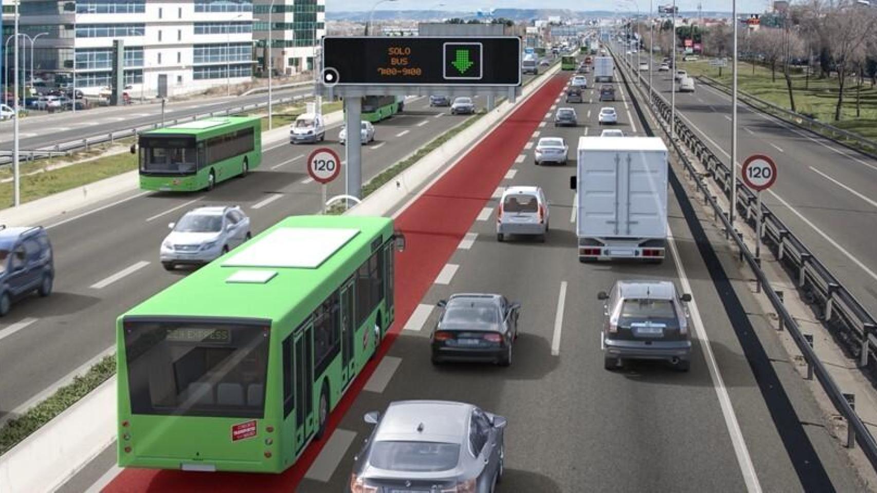 Con luces en el suelo, sin separación entre carriles, de casi 20 km y con multas de 200 €: así será el Bus-VAO de la A-2