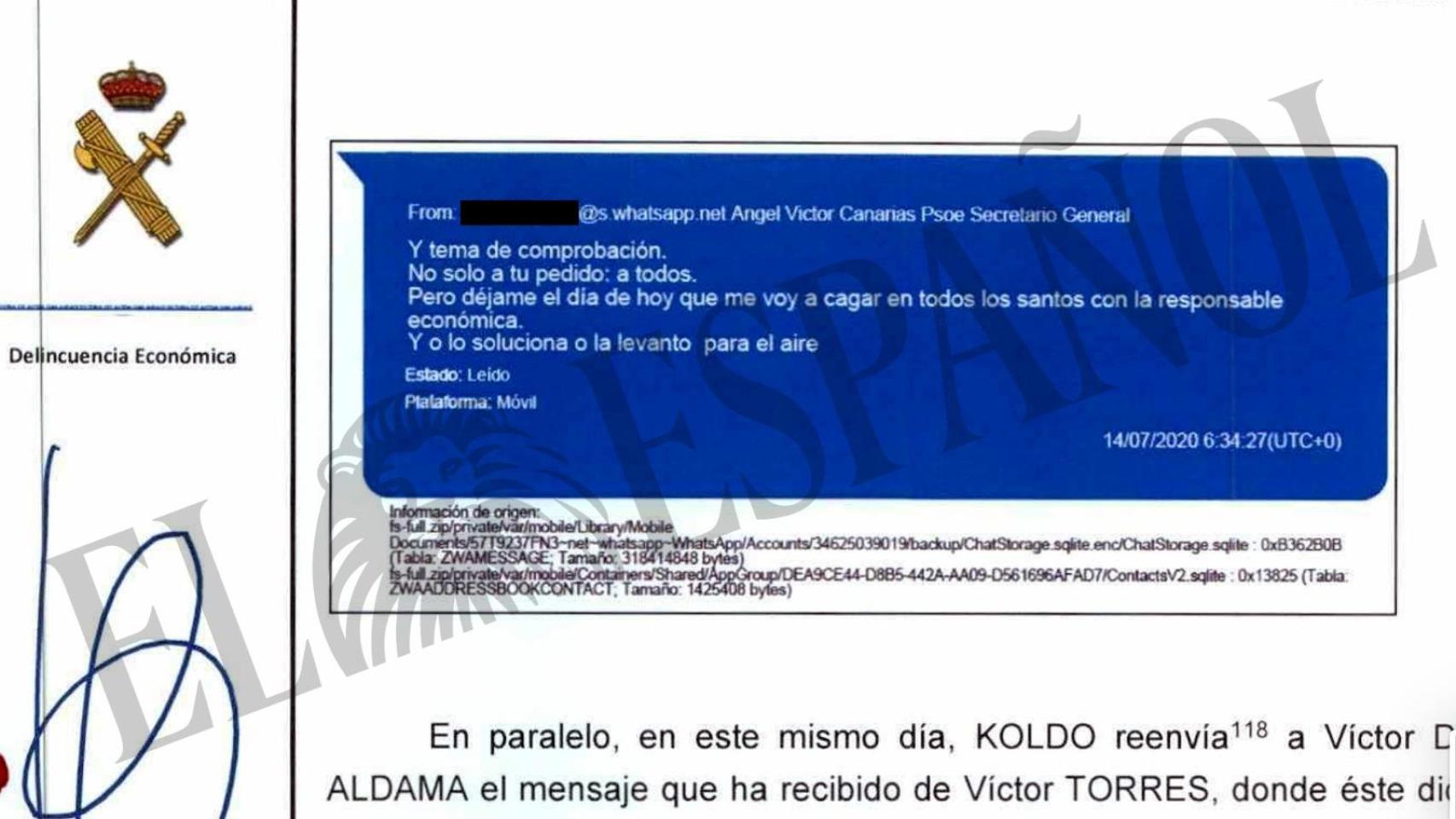 La UCO acorrala a Torres: los mensajes de Koldo demuestran sus gestiones para Aldama e implican a su mano derecha