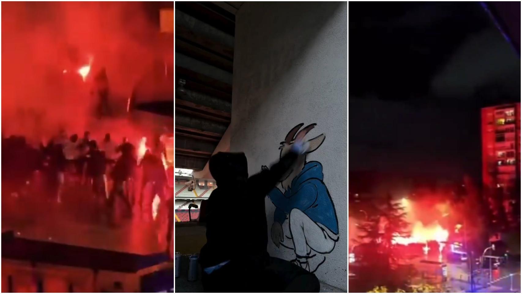 Noche ultra en Vallecas: pelea entre radicales del Rayo y del Lech Poznan tras un asalto vandálico al estadio