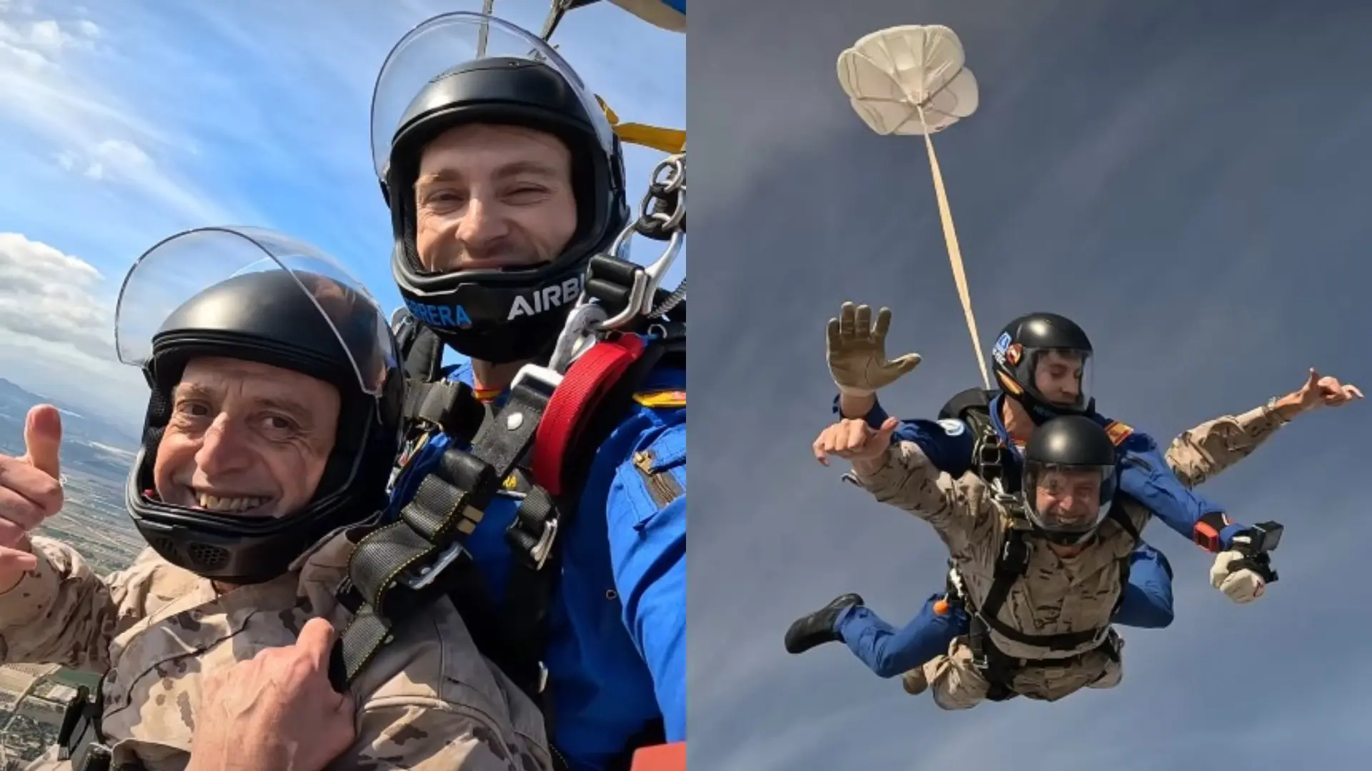 El jefe del Ejército del Aire protagoniza un salto en paracaídas desde 12.500 pies